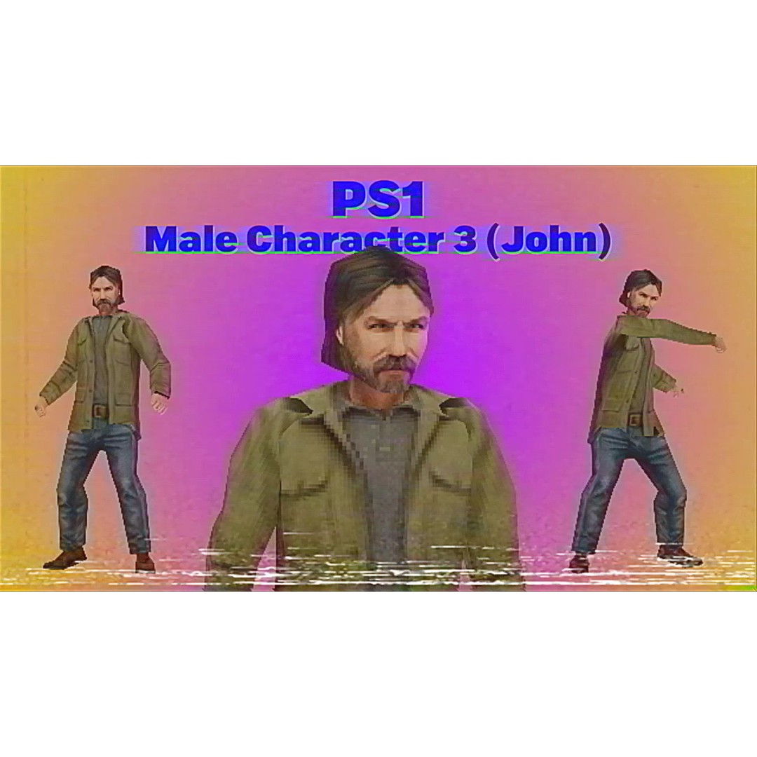 John 3D Model – Low Poly PSX Male Character, Game Ready, FBX - View 2
