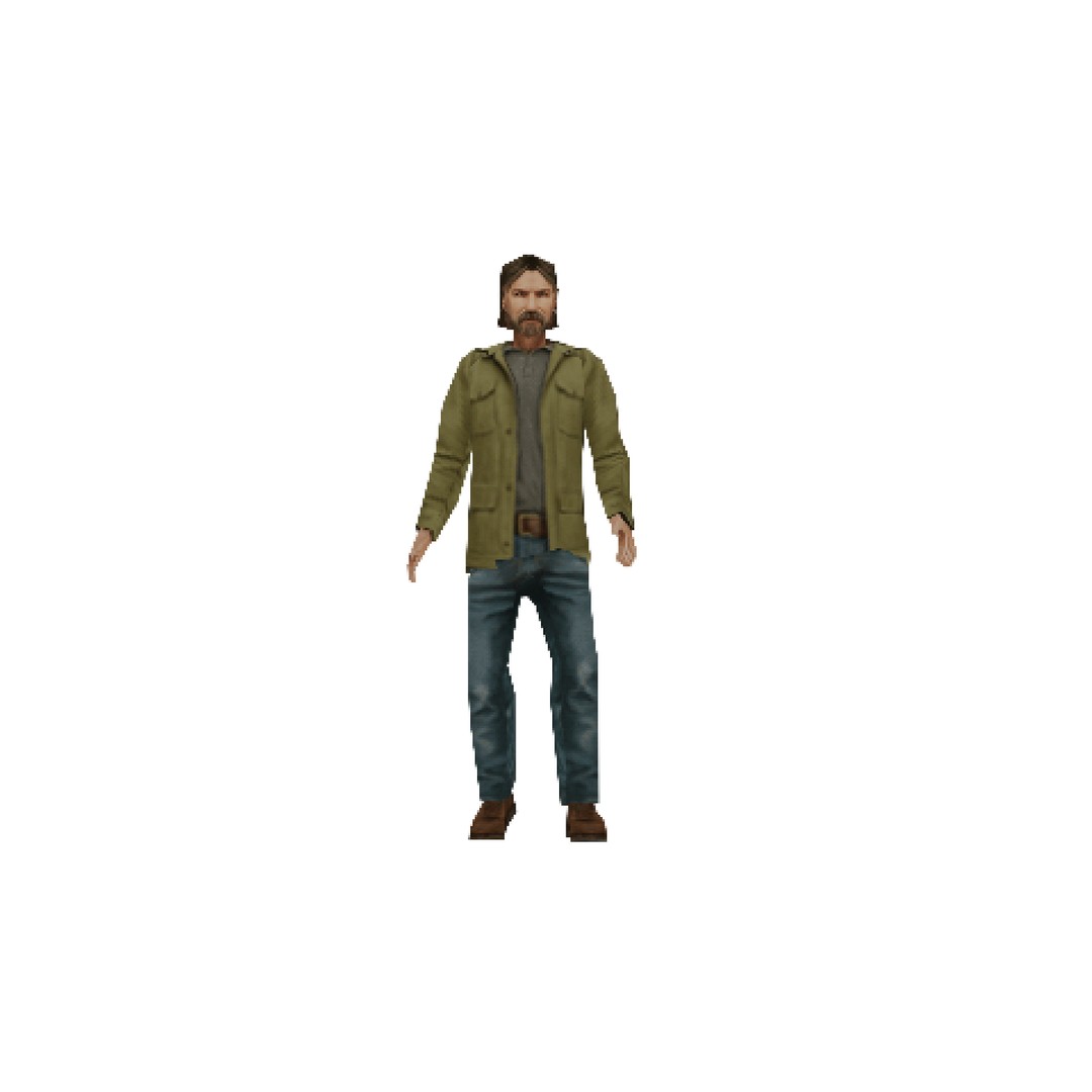 John 3D Model – Low Poly PSX Male Character, Game Ready, FBX - View 21