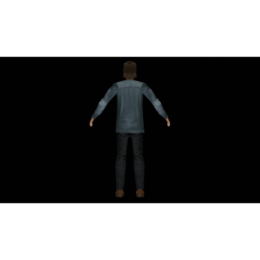 John 3D Model – Low Poly PSX Male Character, Game Ready, FBX - View 9