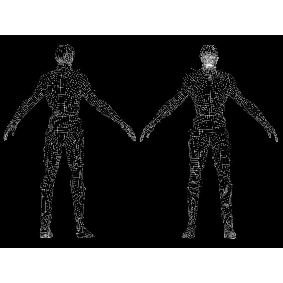 Burned Undead 3D Model – Low Poly Rigged Character, FBX, PBR