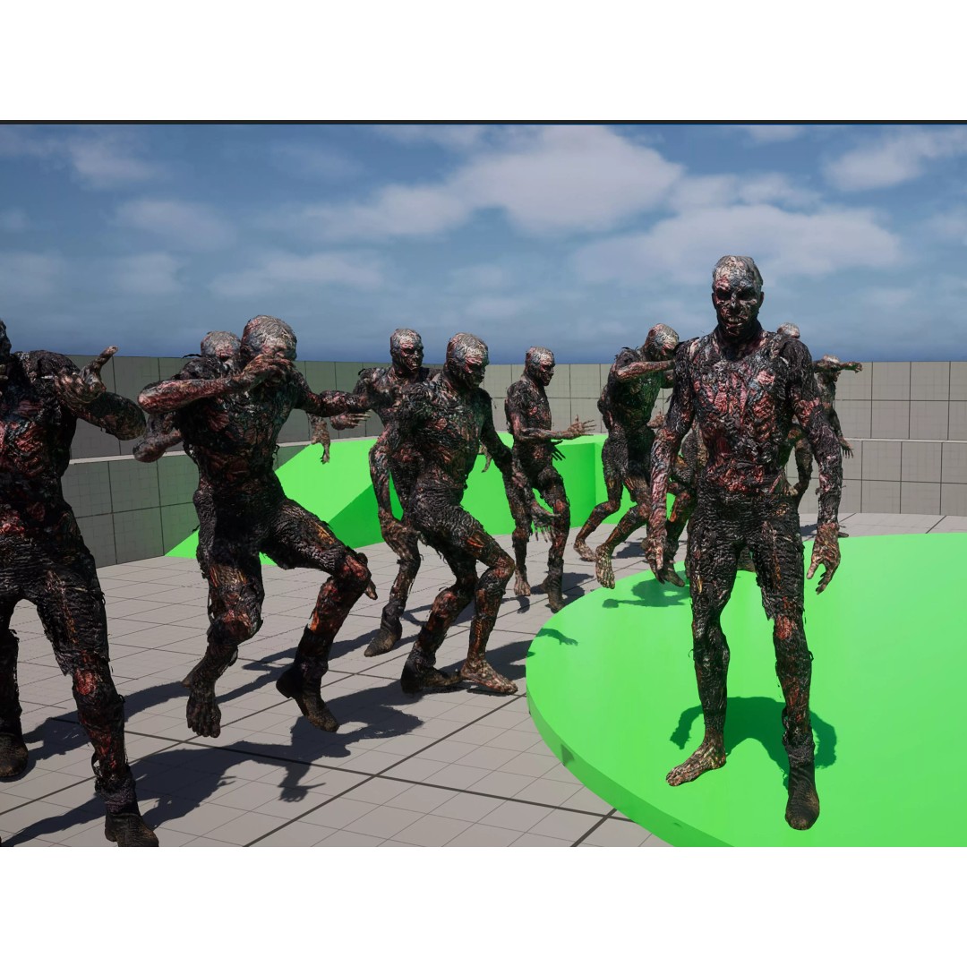 Burned Undead 3D Model – Low Poly Rigged Character, FBX, PBR - View 13