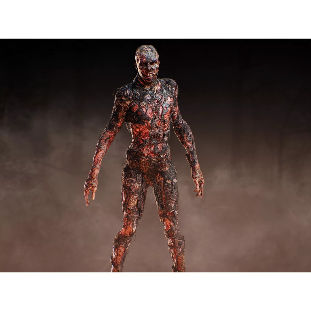 Burned Undead 3D Model – Low Poly Rigged Character, FBX, PBR - View 3