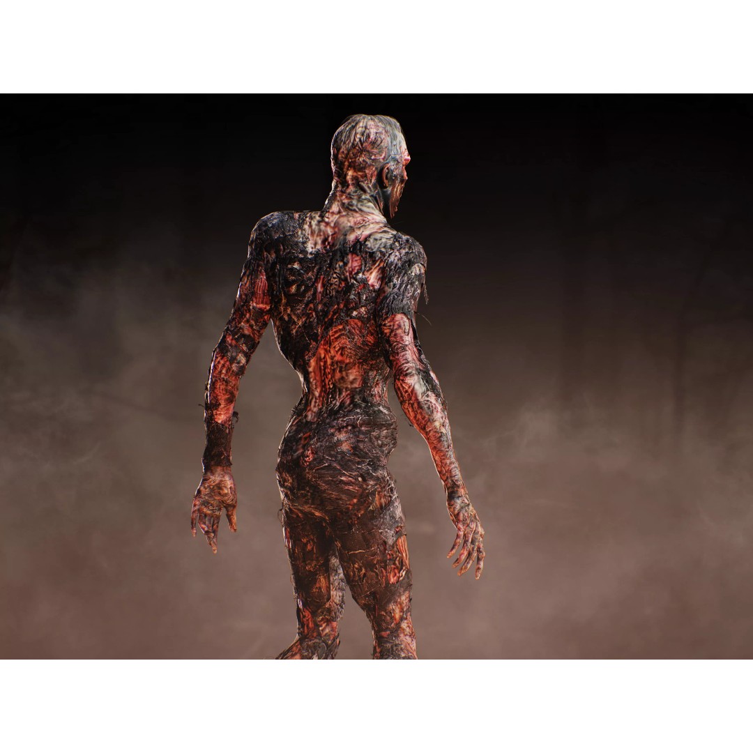 Burned Undead 3D Model – Low Poly Rigged Character, FBX, PBR - View 5