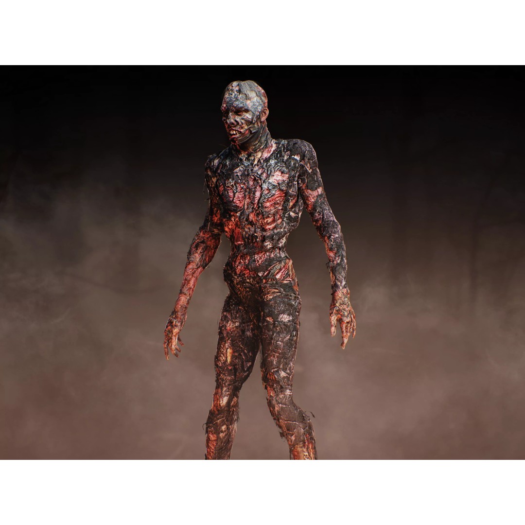 Burned Undead 3D Model – Low Poly Rigged Character, FBX, PBR - View 7