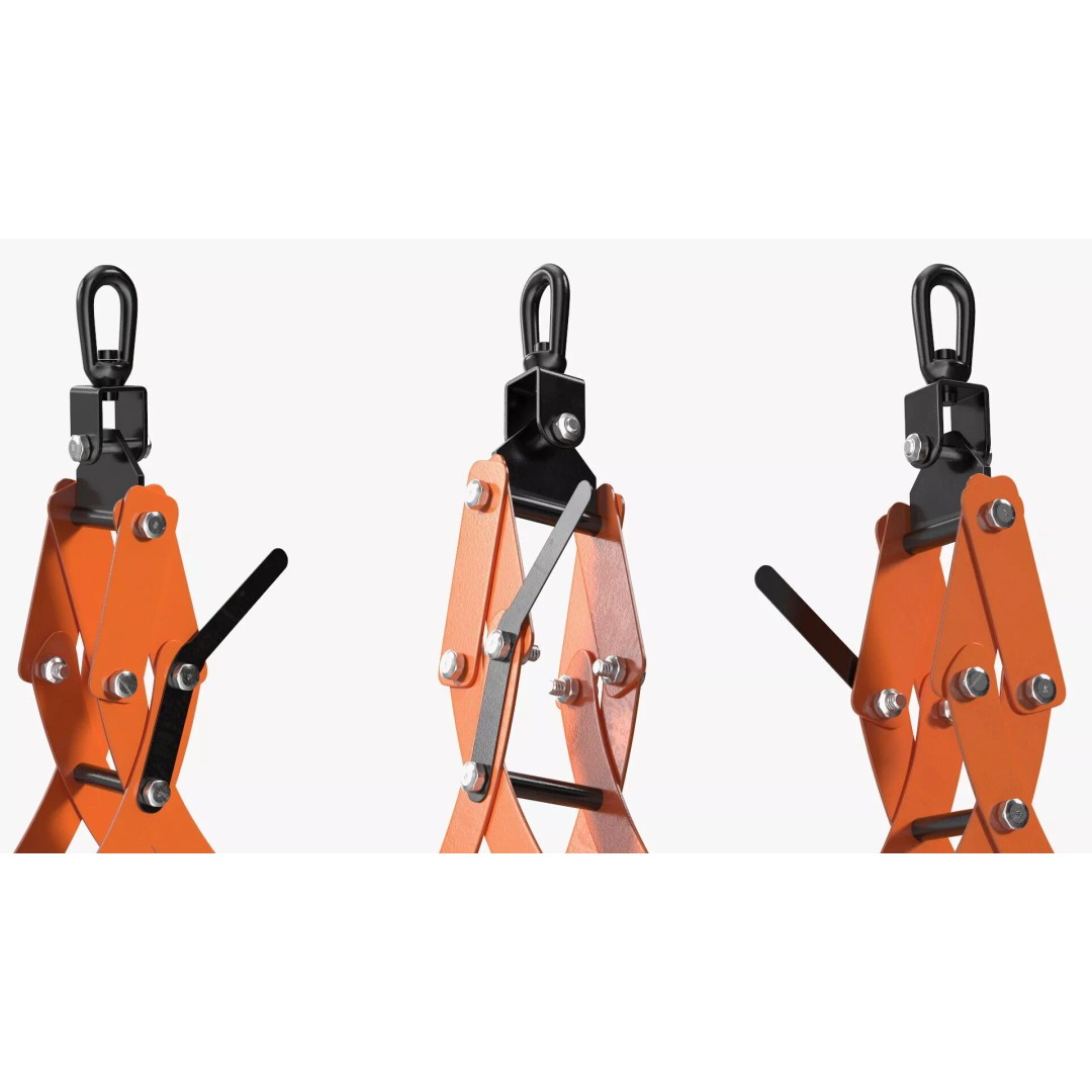 Timber Lifting Tongs 3D Model – Rigged Industrial Tool for Animation - View 11