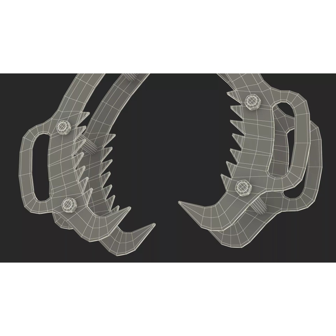 Timber Lifting Tongs 3D Model – Rigged Industrial Tool for Animation - View 23
