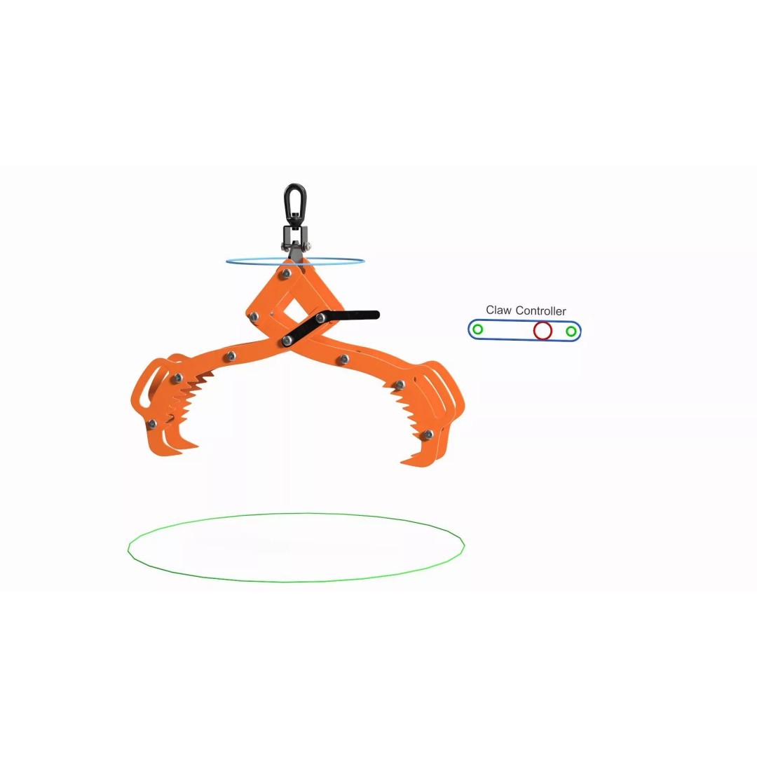 Timber Lifting Tongs 3D Model – Rigged Industrial Tool for Animation - View 4