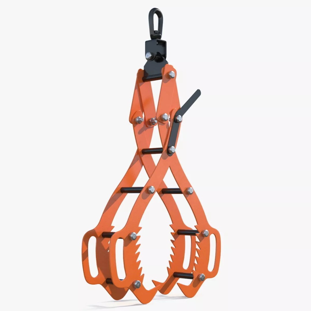 Timber Lifting Tongs 3D Model – Rigged Industrial Tool for Animation - View 9