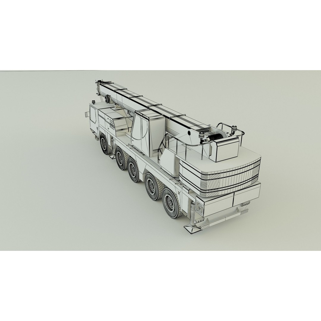 LTM 1110 Crane 3D Model – Industrial Vehicle, FBX & OBJ Formats - View 15
