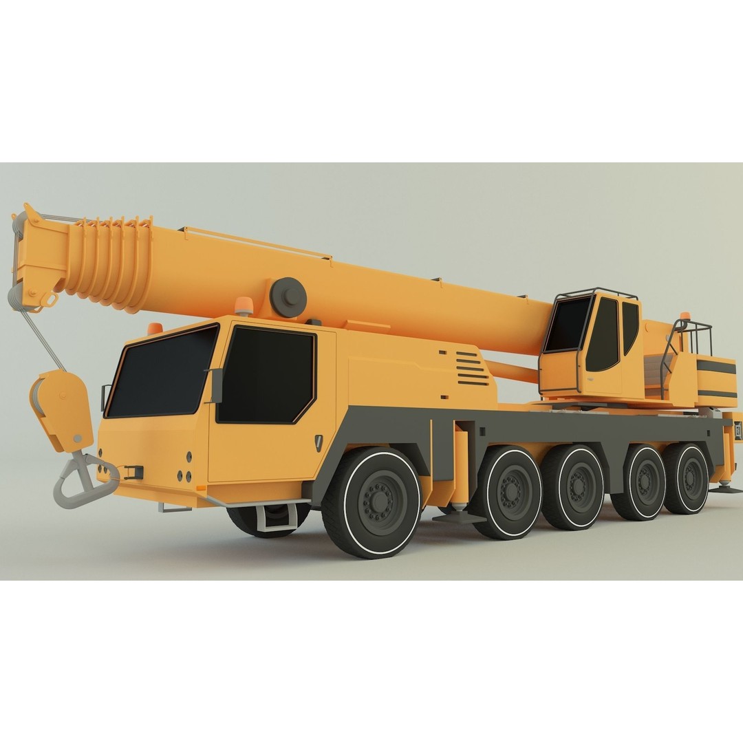 LTM 1110 Crane 3D Model – Industrial Vehicle, FBX & OBJ Formats - View 3
