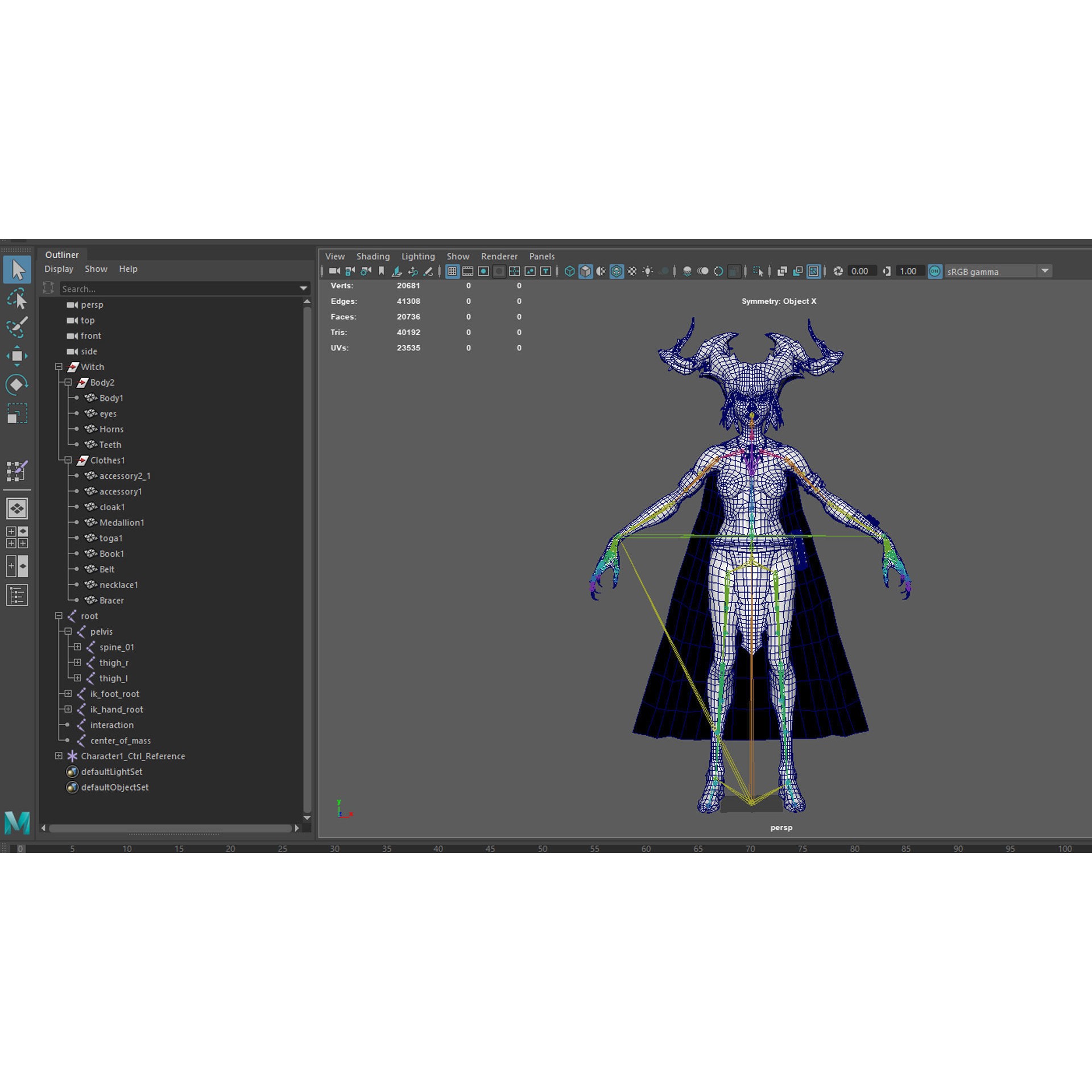 Forest Witch - Low-Poly Game-Ready 3D Model