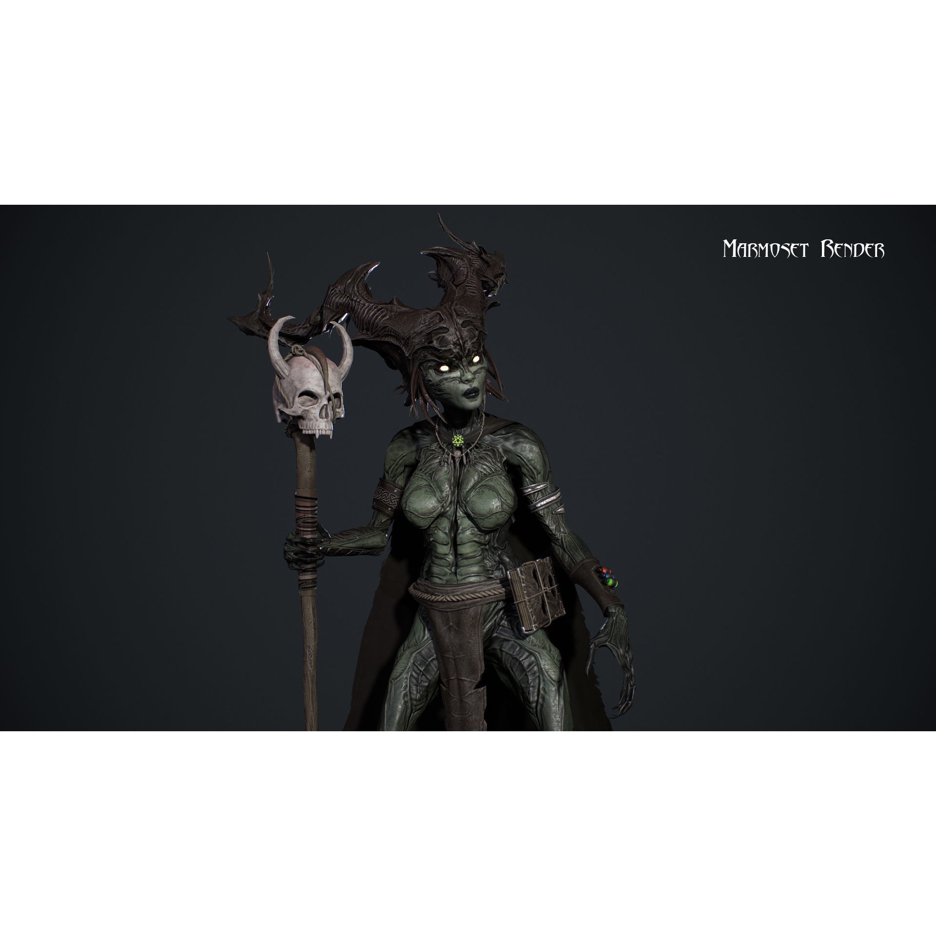 Forest Witch - Low-Poly Game-Ready 3D Model - View 15