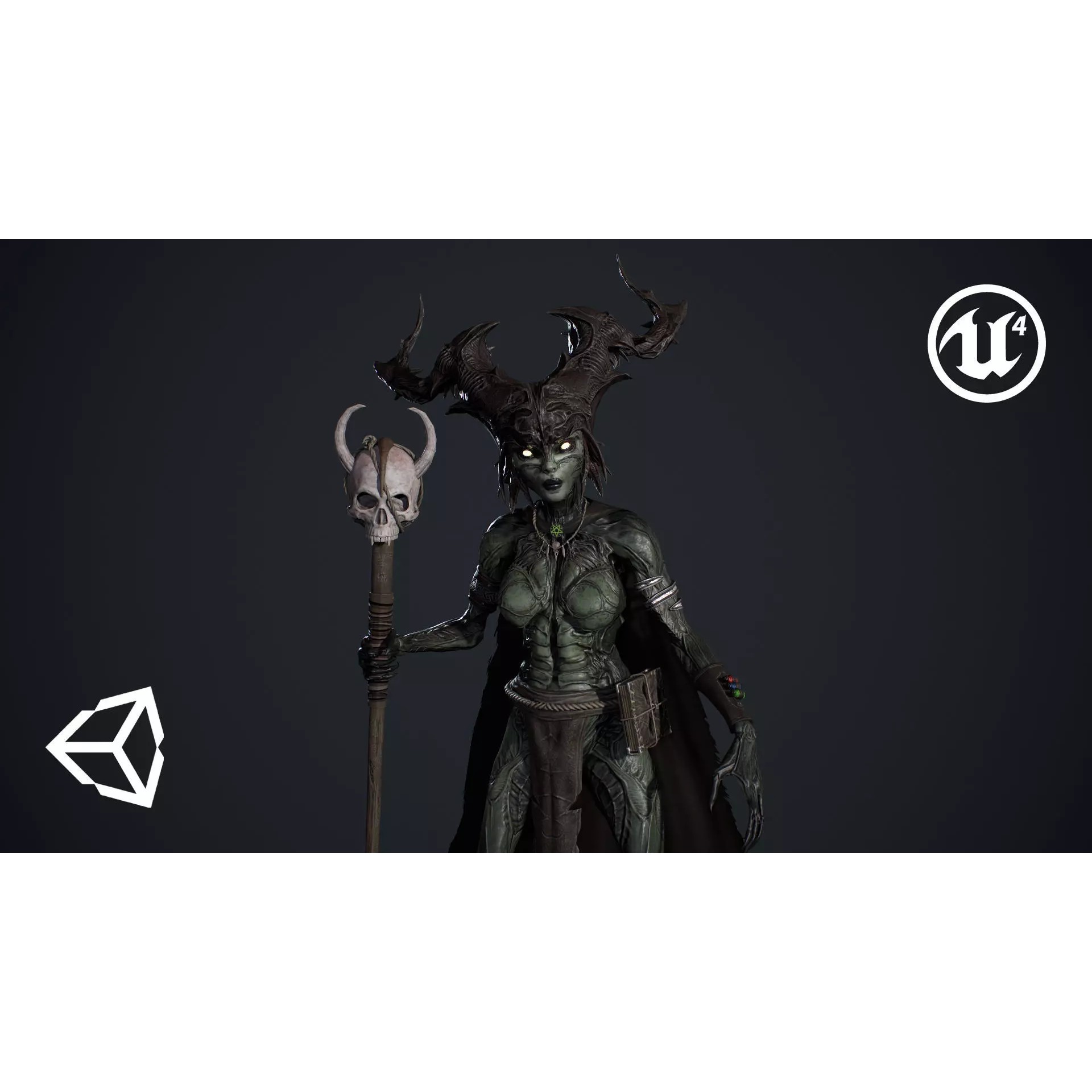 Forest Witch - Low-Poly Game-Ready 3D Model - View 2