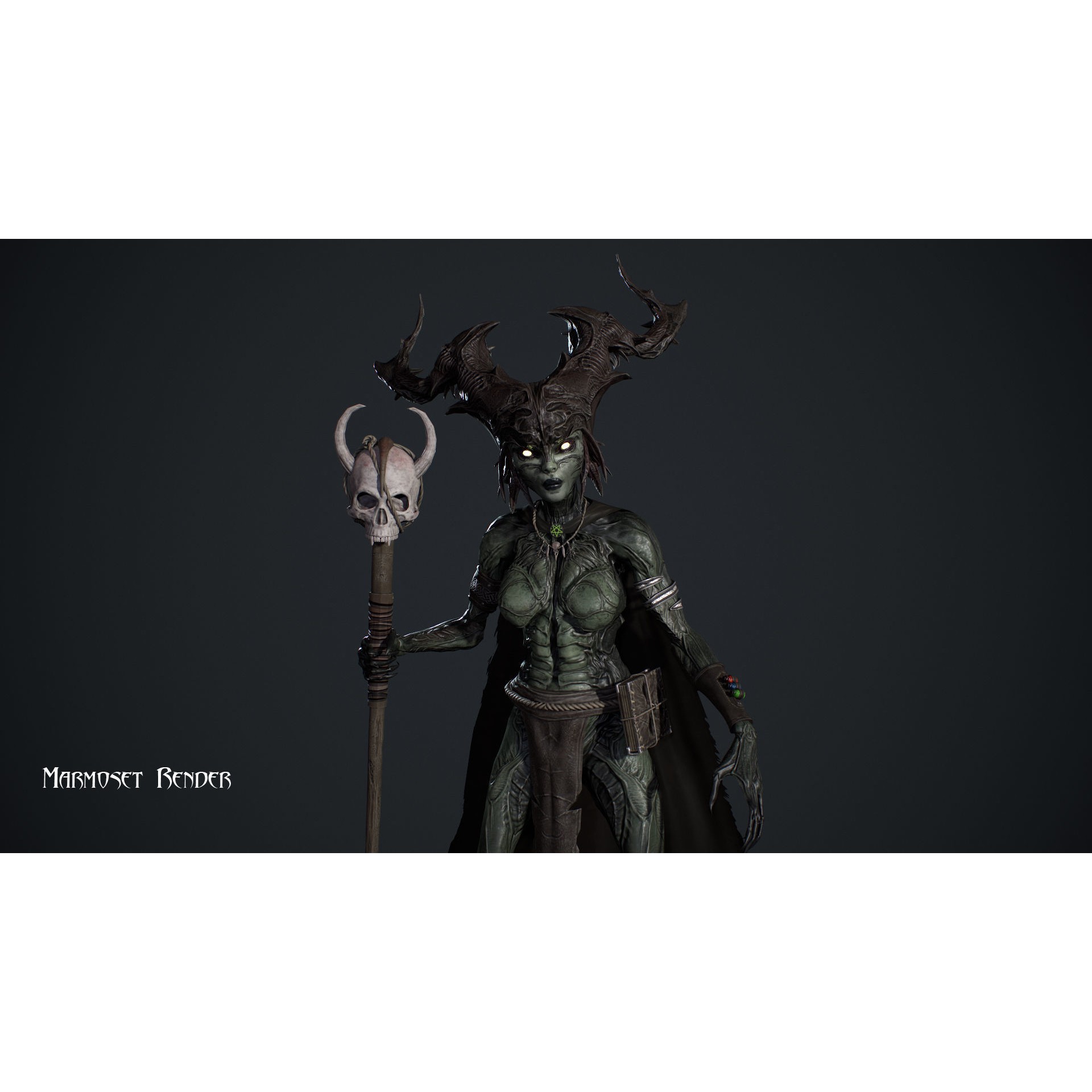 Forest Witch - Low-Poly Game-Ready 3D Model - View 3