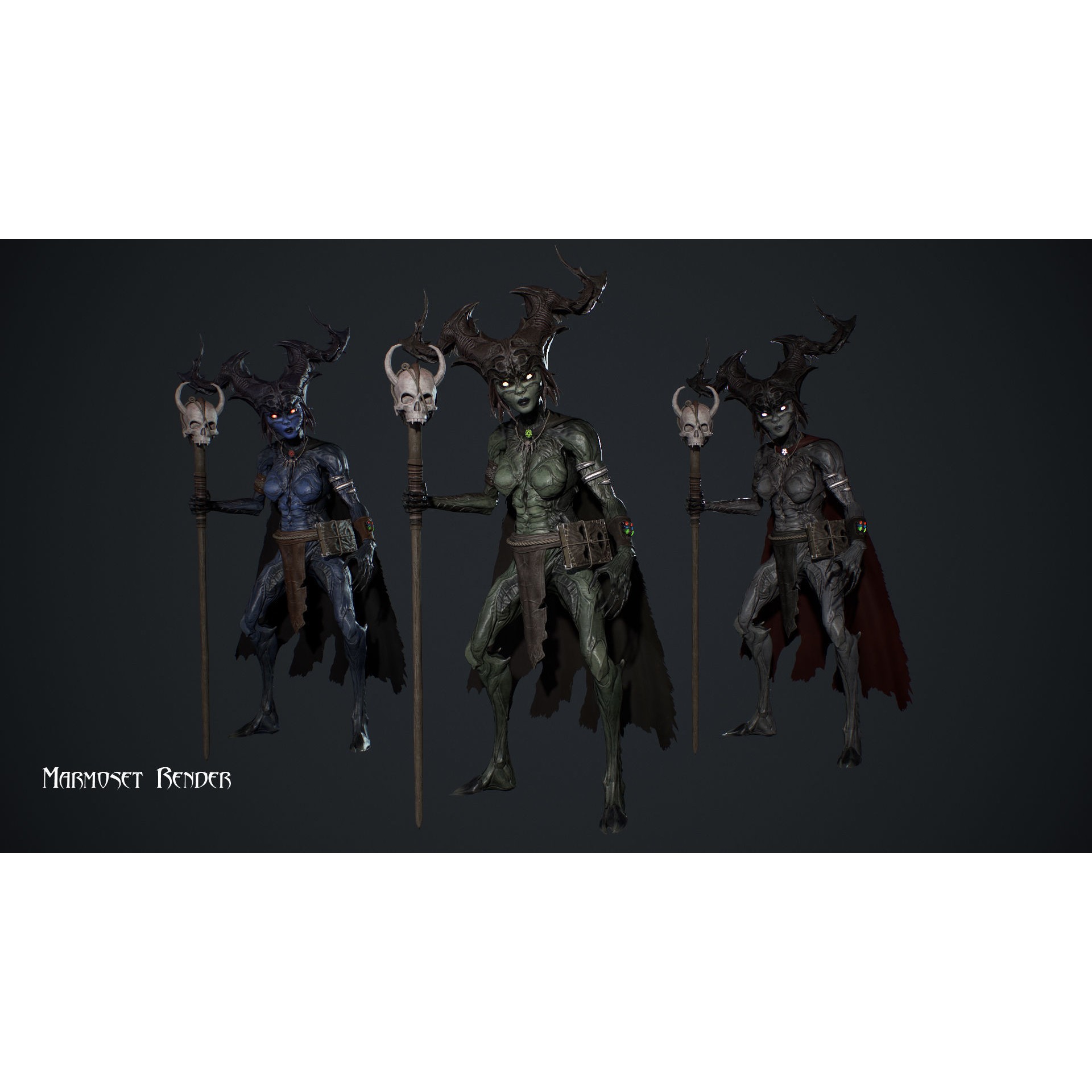 Forest Witch - Low-Poly Game-Ready 3D Model - View 4