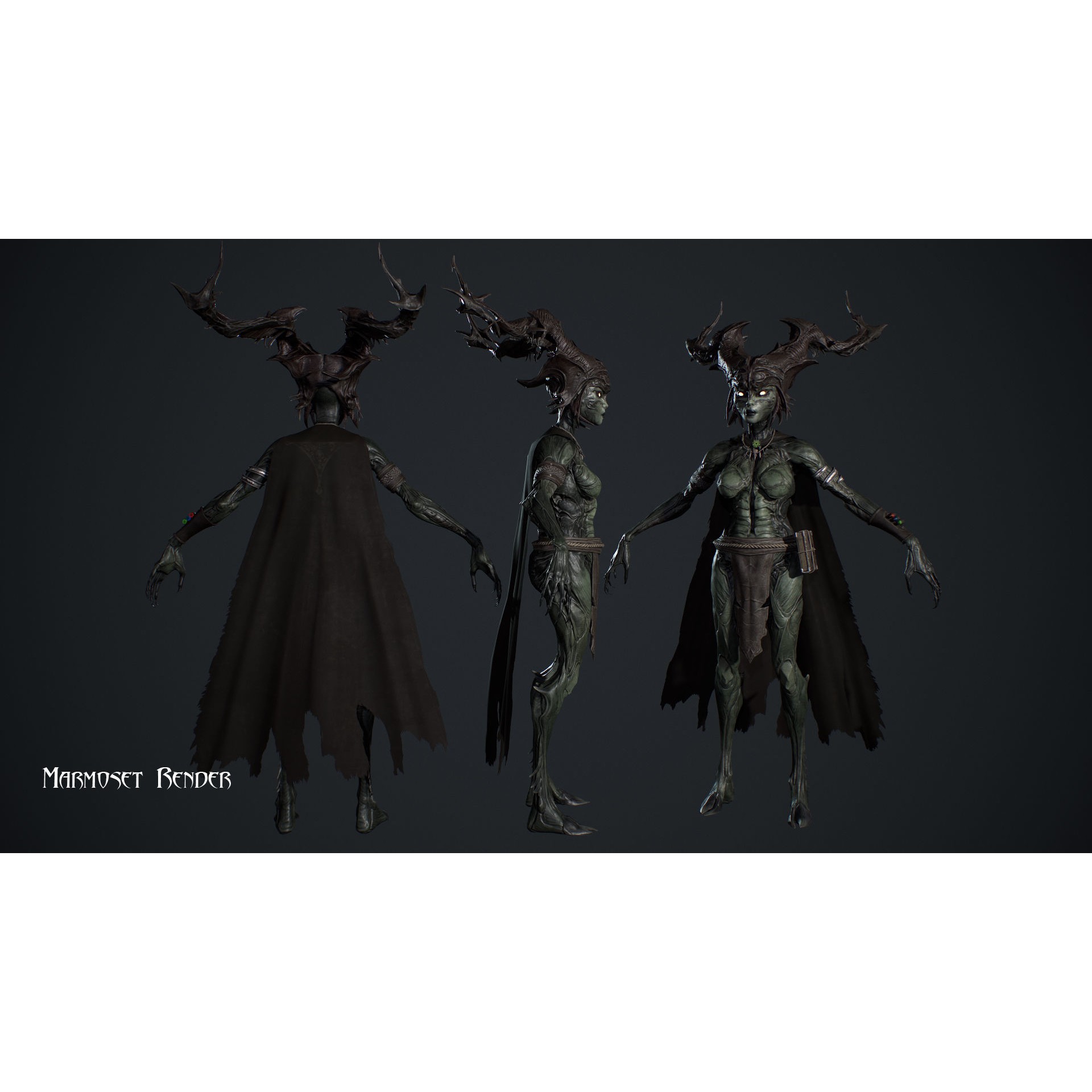Forest Witch - Low-Poly Game-Ready 3D Model - View 5