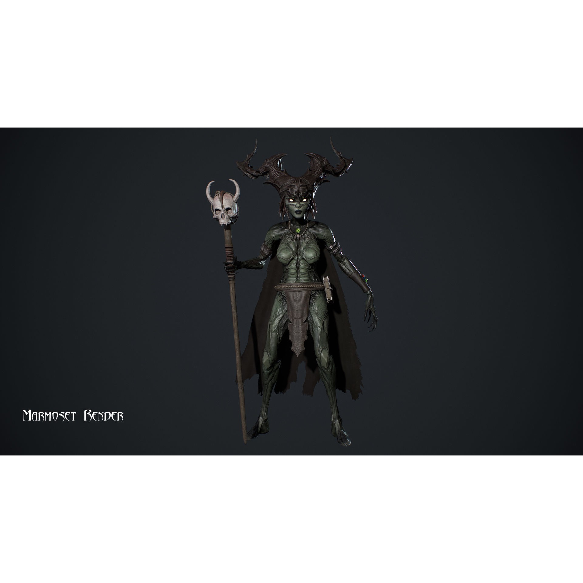 Forest Witch - Low-Poly Game-Ready 3D Model - View 9