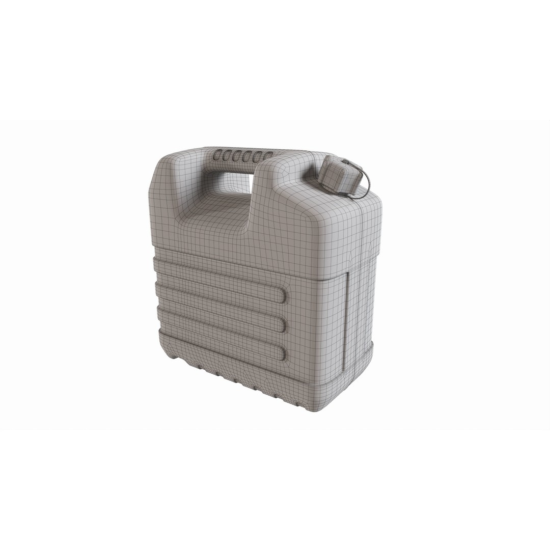Plastic Black Fuel Oil Canister 3D Model – PBR Textured, FBX, Game Ready - View 10