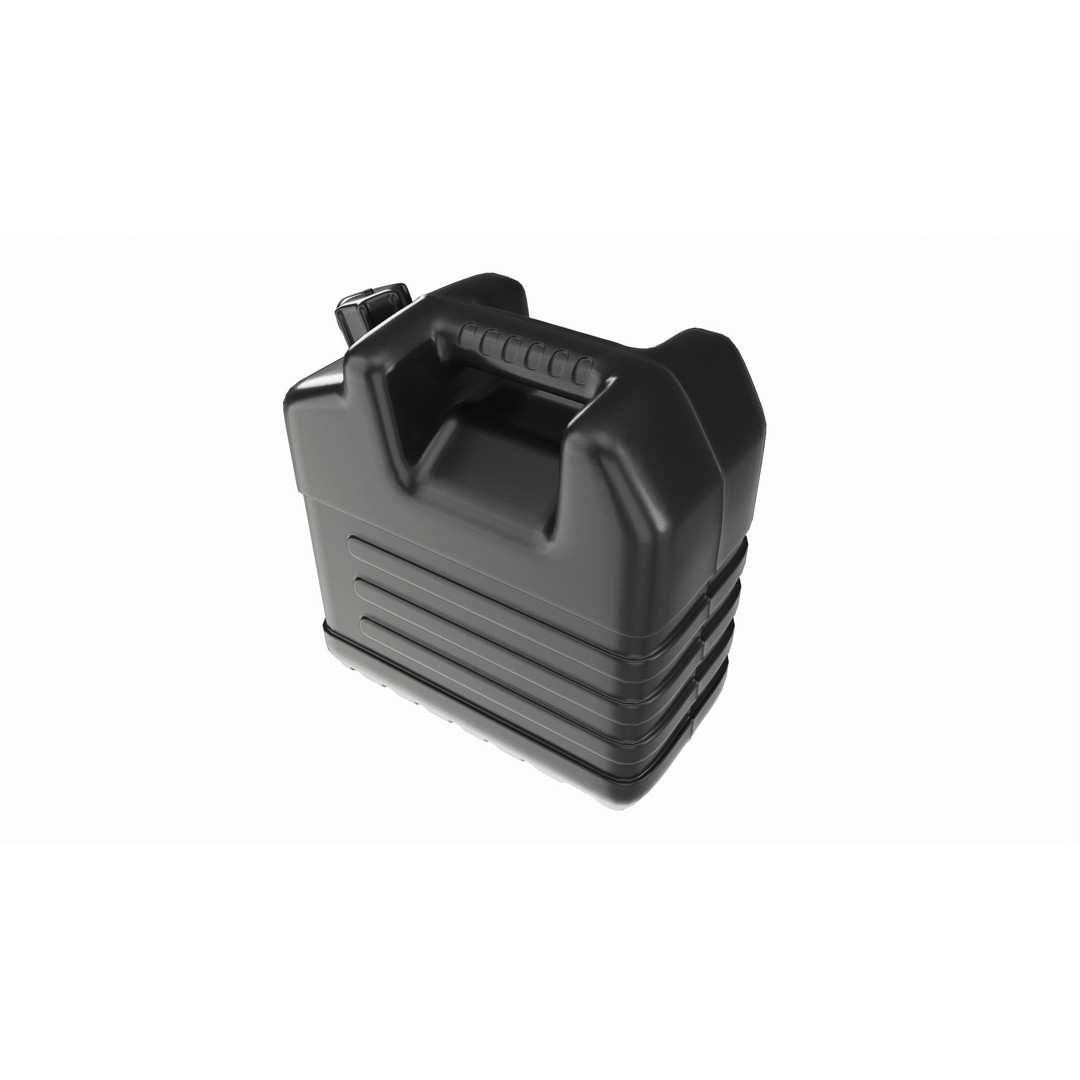 Plastic Black Fuel Oil Canister 3D Model – PBR Textured, FBX, Game Ready - View 4
