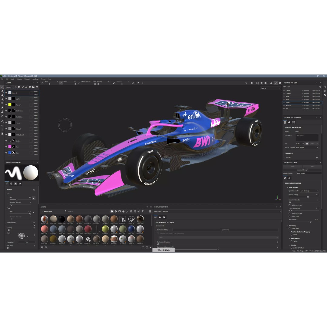 F1 Alpine A526 2026 3D Model – High Poly Racing Car, FBX, PBR Textures - View 24