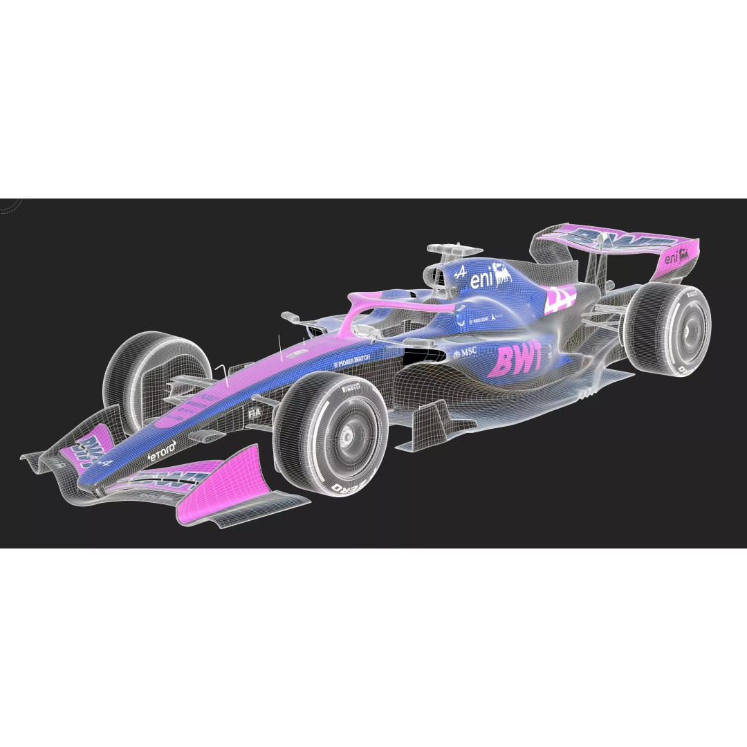 F1 Alpine A526 2026 3D Model – High Poly Racing Car, FBX, PBR Textures - View 25