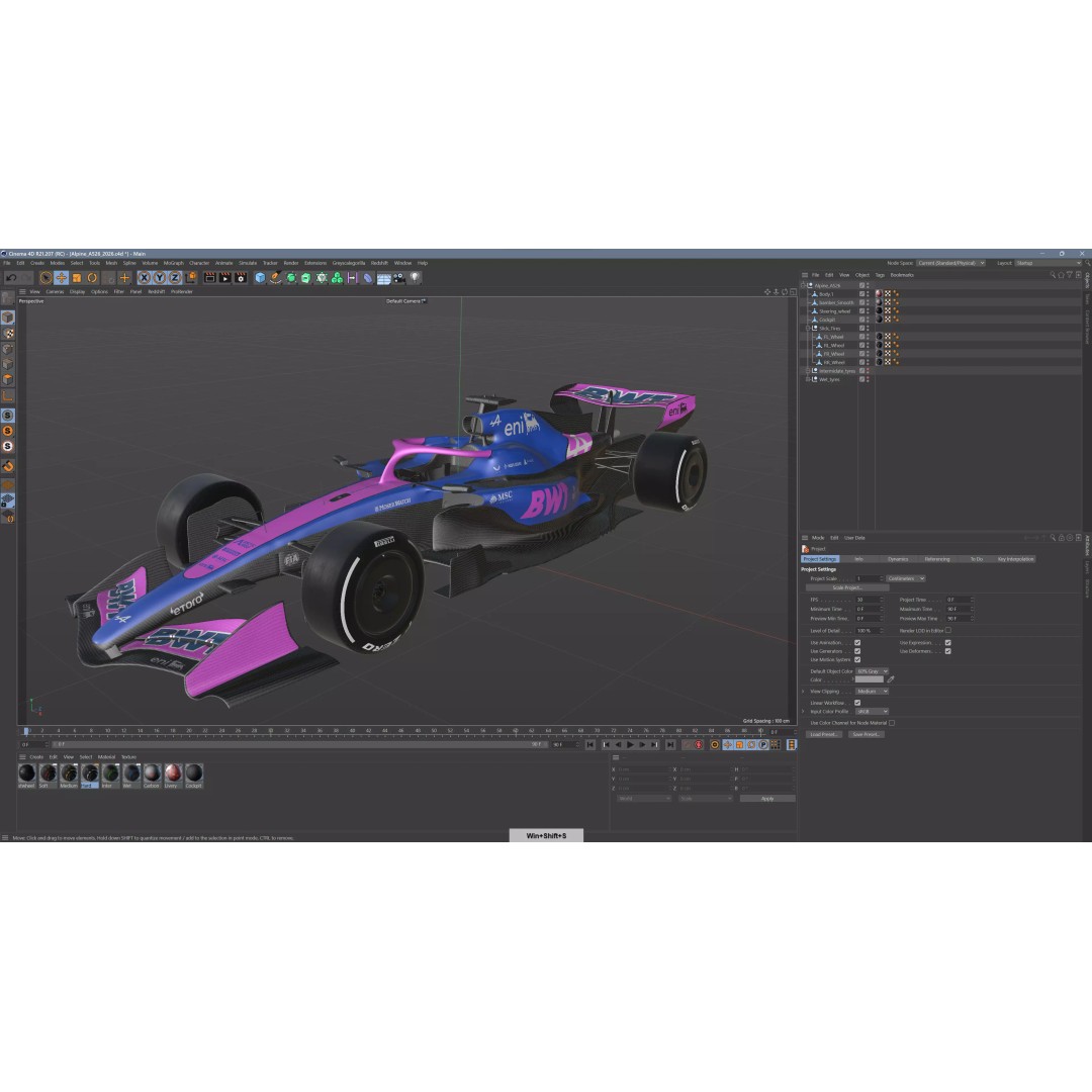 F1 Alpine A526 2026 3D Model – High Poly Racing Car, FBX, PBR Textures - View 28