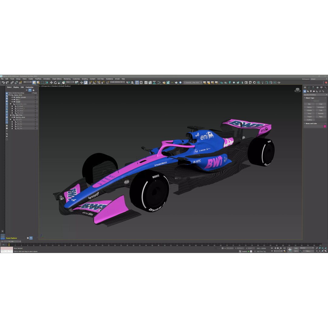 F1 Alpine A526 2026 3D Model – High Poly Racing Car, FBX, PBR Textures - View 29