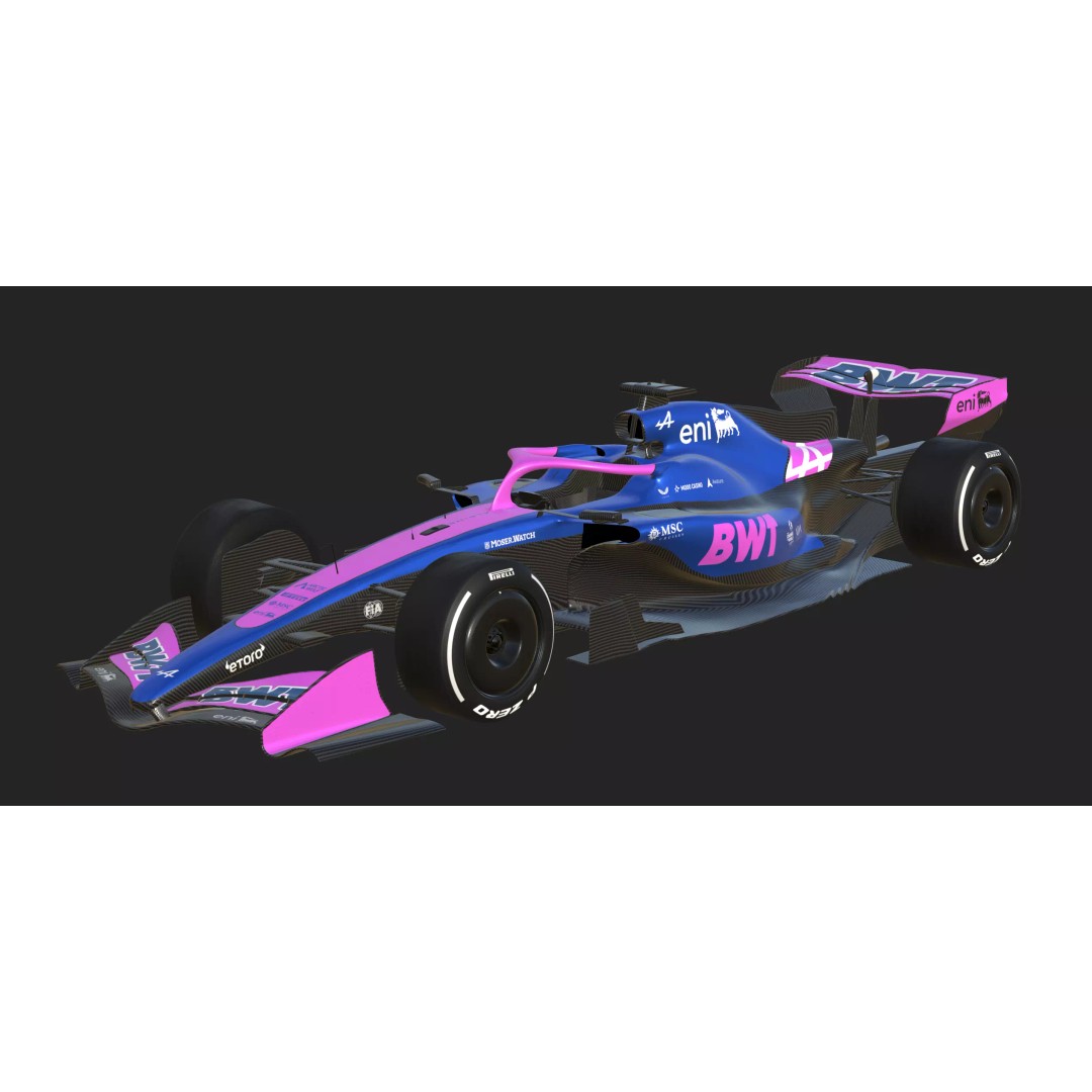 F1 Alpine A526 2026 3D Model – High Poly Racing Car, FBX, PBR Textures - View 30