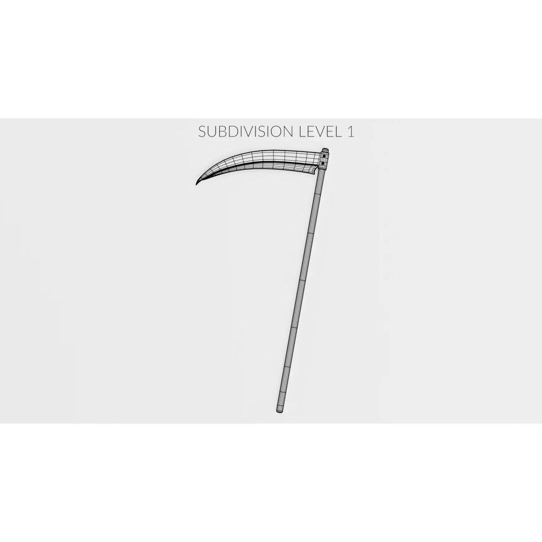 Scythe 3D Model – Realistic Low-Poly Tool, Blender & FBX Formats - View 10