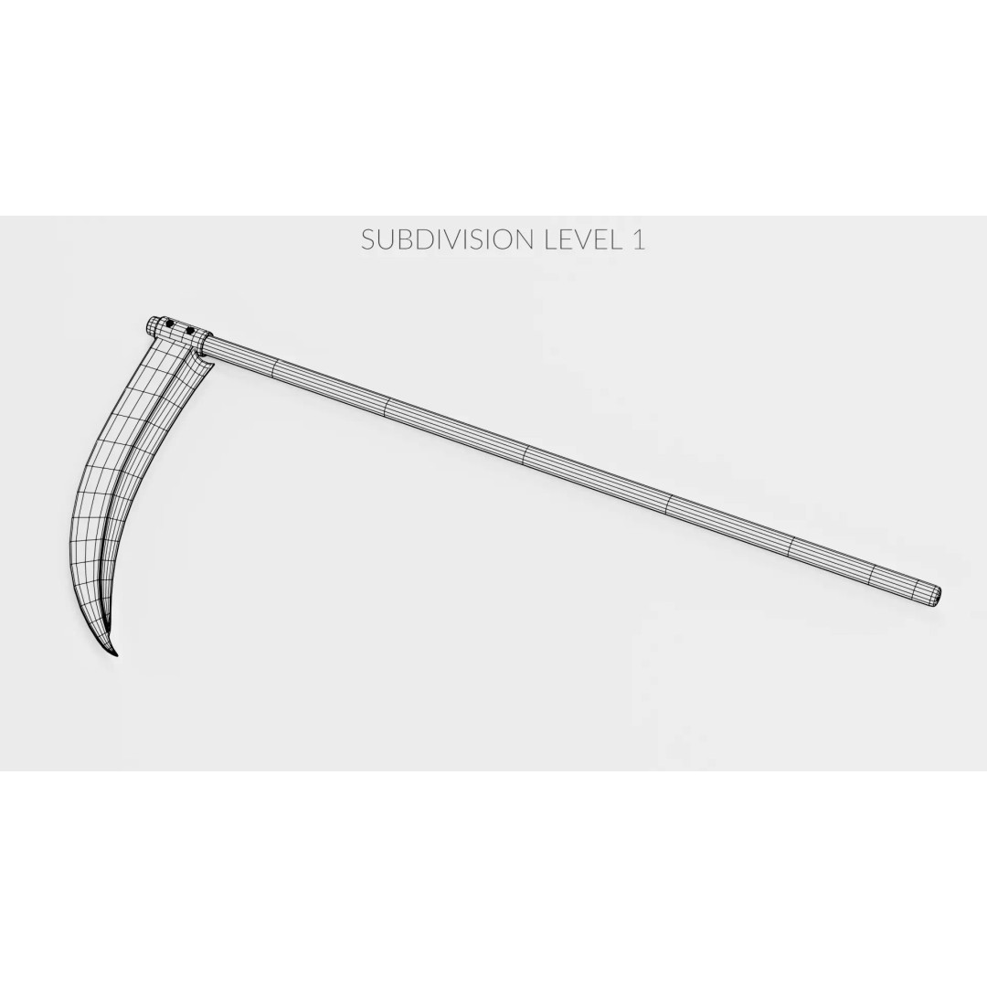 Scythe 3D Model – Realistic Low-Poly Tool, Blender & FBX Formats - View 12