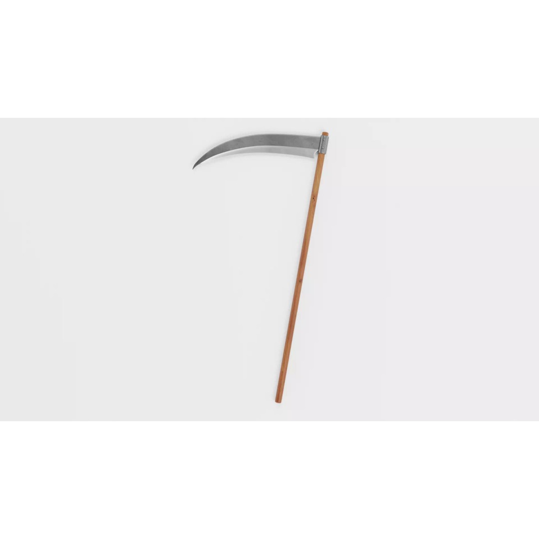 Scythe 3D Model – Realistic Low-Poly Tool, Blender & FBX Formats - View 2