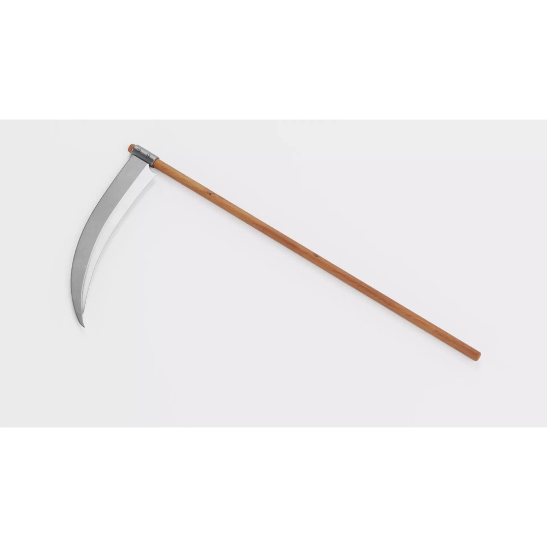 Scythe 3D Model – Realistic Low-Poly Tool, Blender & FBX Formats - View 4