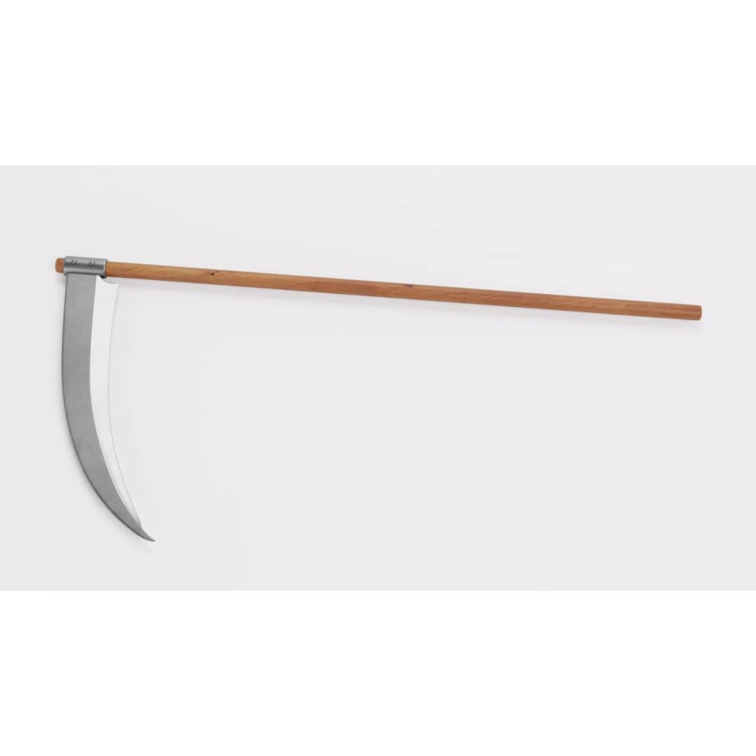 Scythe 3D Model – Realistic Low-Poly Tool, Blender & FBX Formats - View 5
