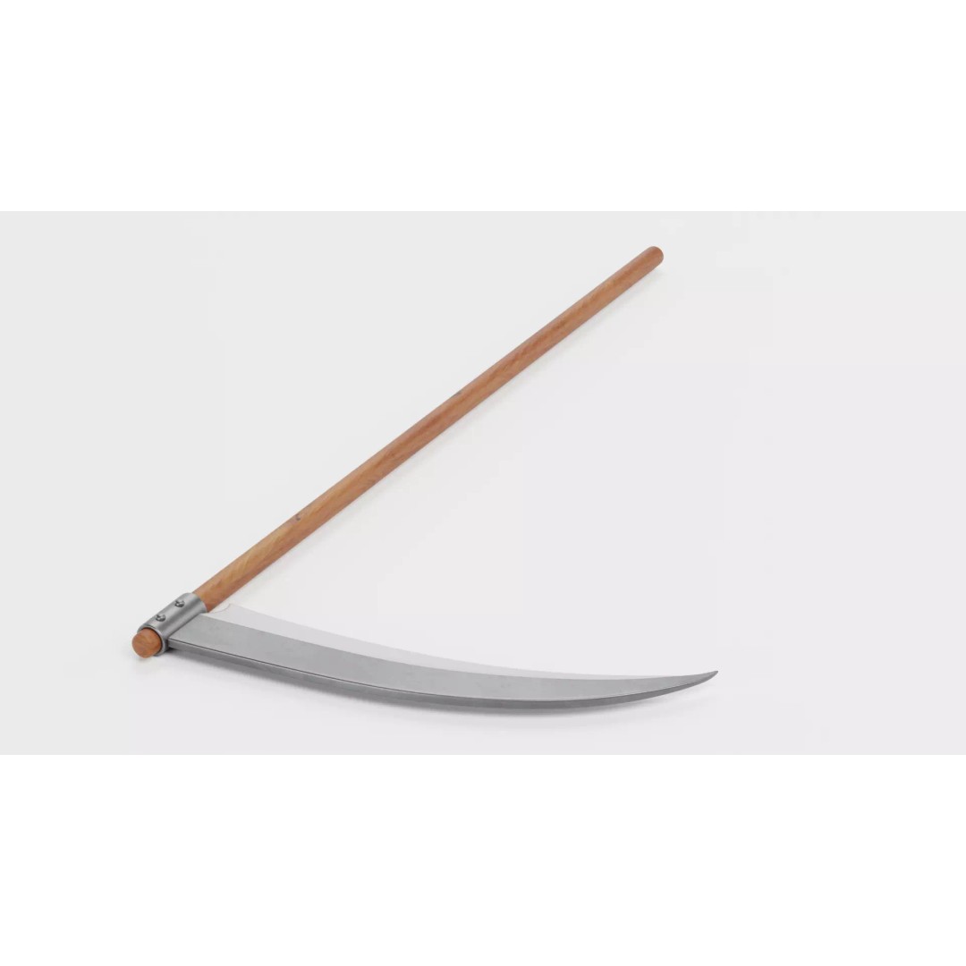 Scythe 3D Model – Realistic Low-Poly Tool, Blender & FBX Formats - View 6