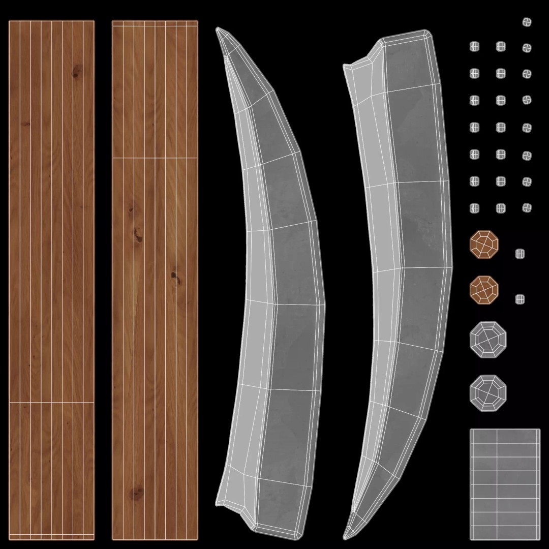 Scythe 3D Model – Realistic Low-Poly Tool, Blender & FBX Formats - View 8