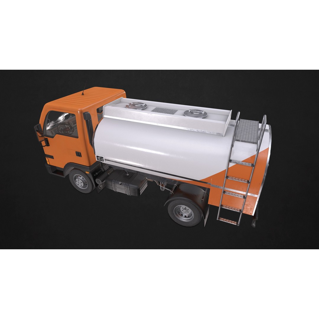 Light Truck Cistern 3D Model – Low Poly Game Ready Vehicle, FBX - View 10