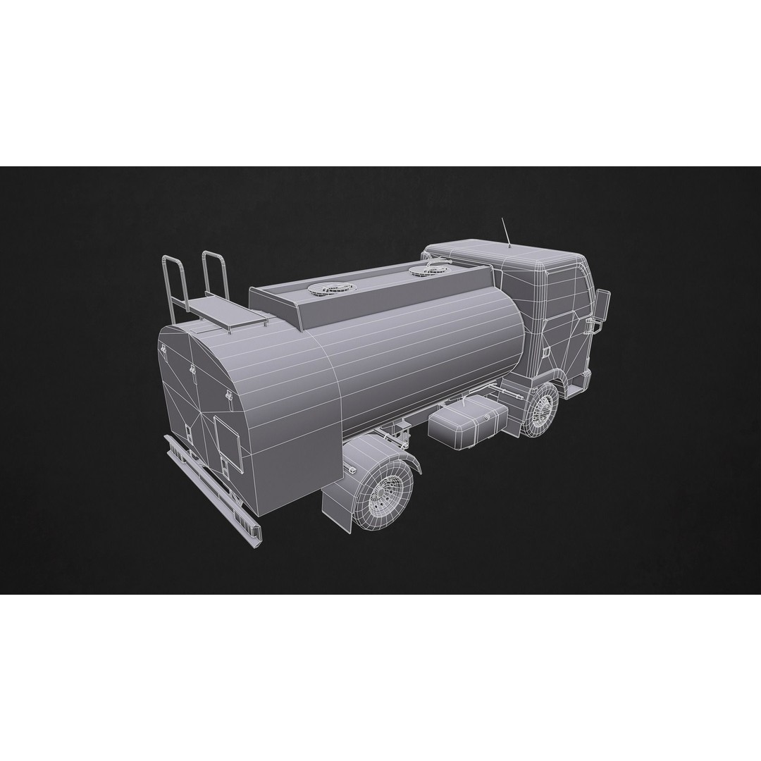 Light Truck Cistern 3D Model – Low Poly Game Ready Vehicle, FBX - View 13