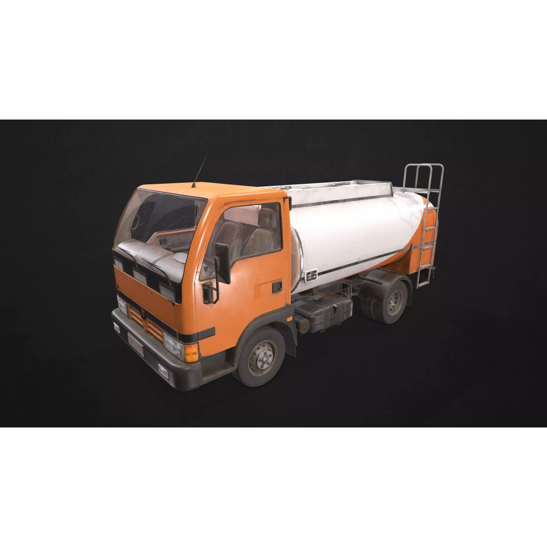 Light Truck Cistern 3D Model – Low Poly Game Ready Vehicle, FBX - View 2