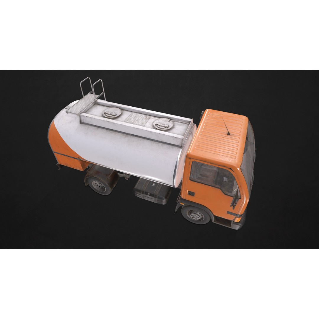 Light Truck Cistern 3D Model – Low Poly Game Ready Vehicle, FBX - View 5