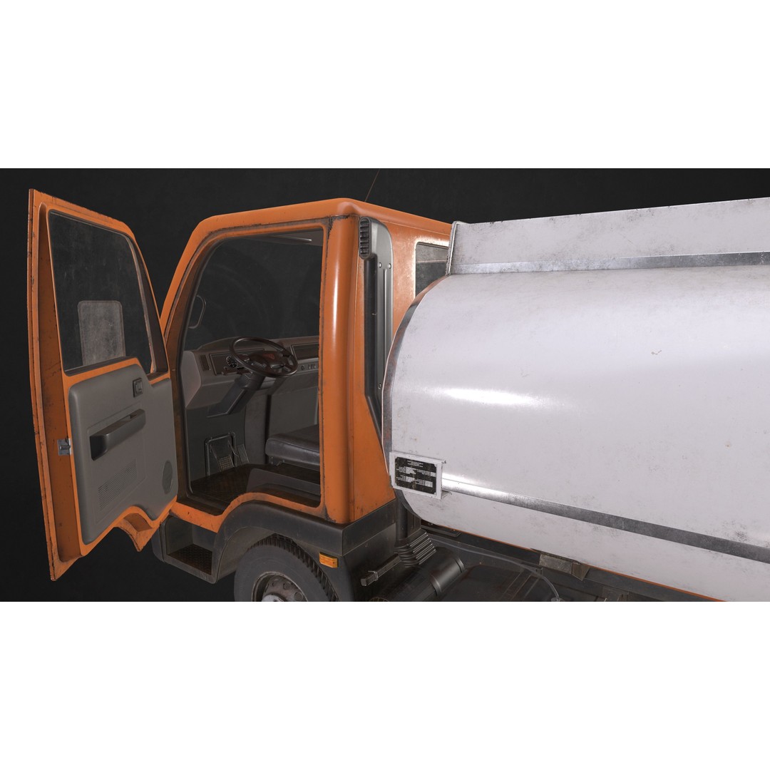 Light Truck Cistern 3D Model – Low Poly Game Ready Vehicle, FBX - View 6