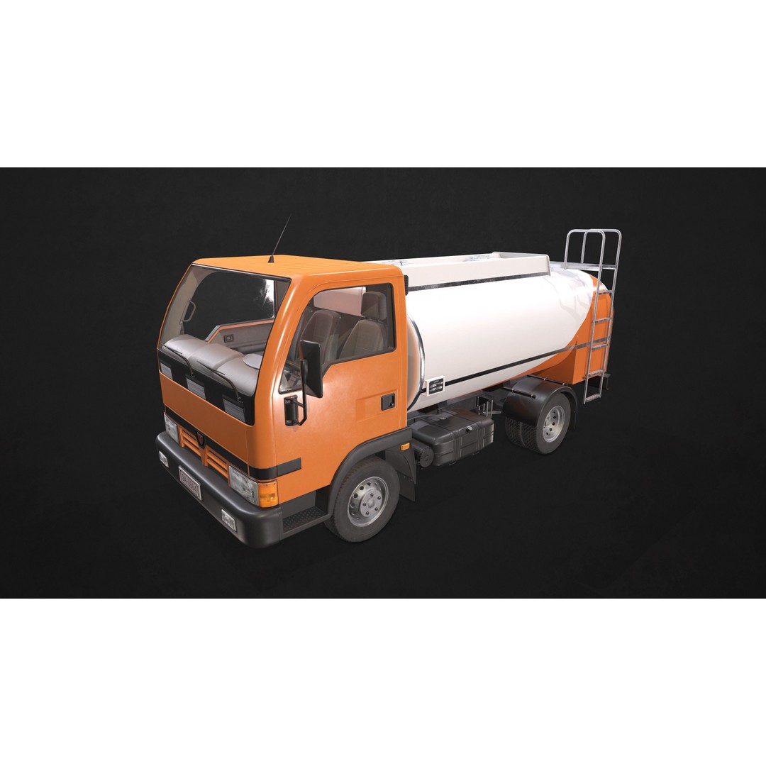 Light Truck Cistern 3D Model – Low Poly Game Ready Vehicle, FBX - View 8