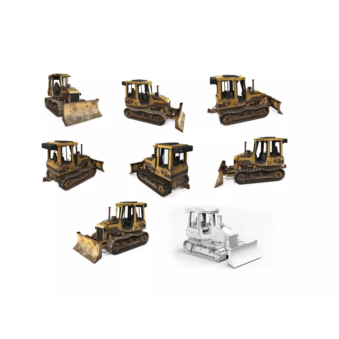 Heavy Industrial Vehicles 3D Model – Low Poly Game Asset, FBX, PBR - View 11