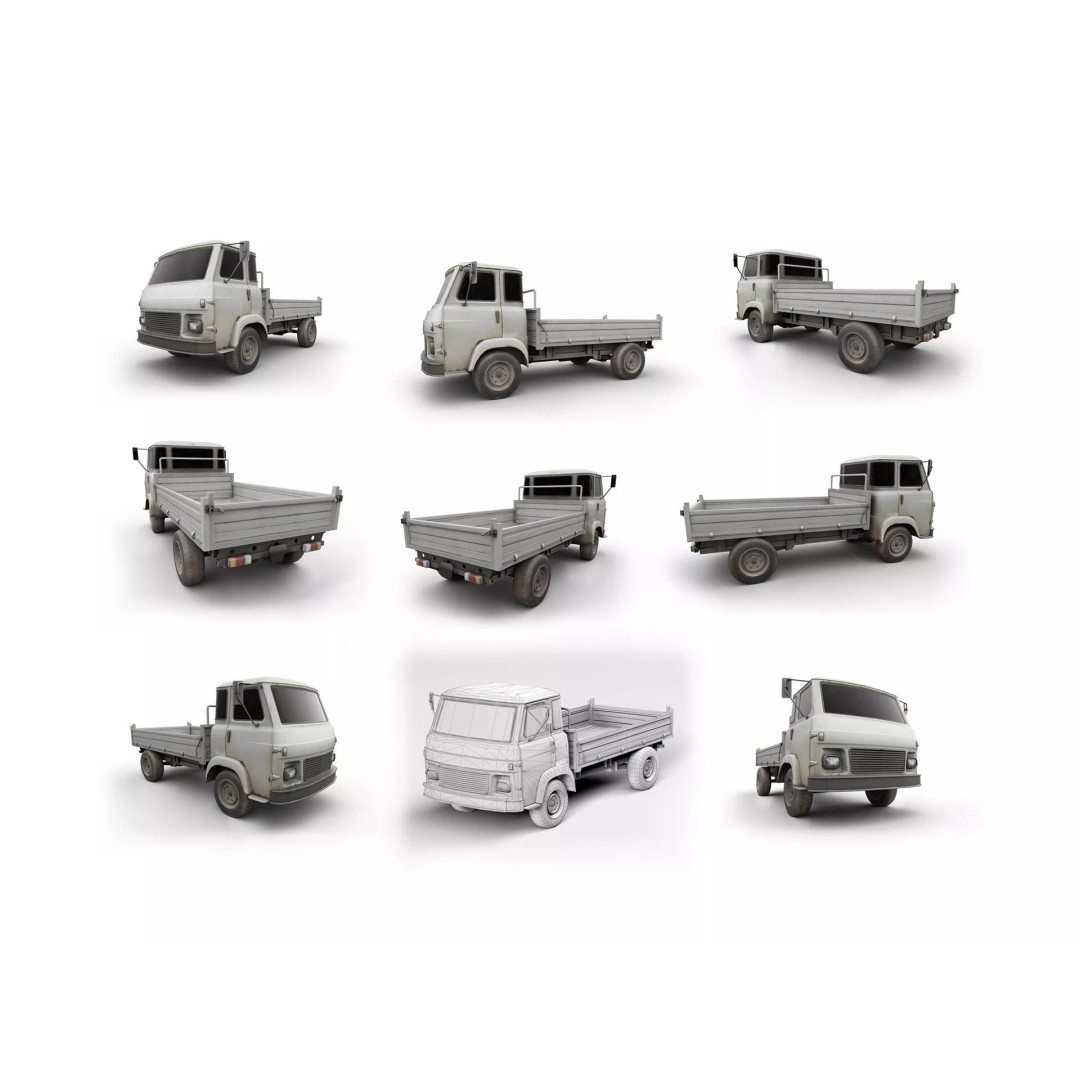 Heavy Industrial Vehicles 3D Model – Low Poly Game Asset, FBX, PBR - View 12