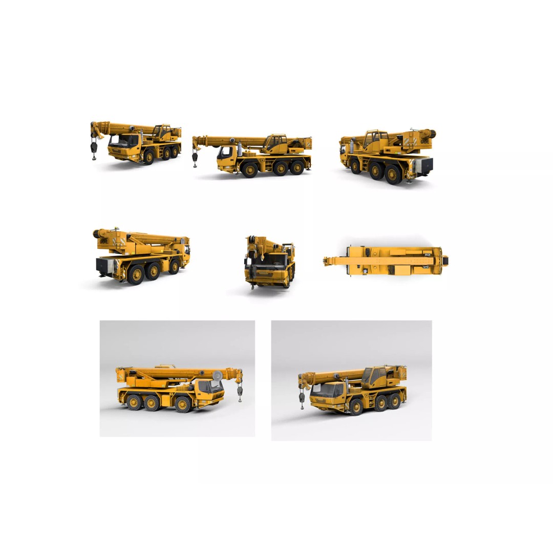 Heavy Industrial Vehicles 3D Model – Low Poly Game Asset, FBX, PBR - View 4