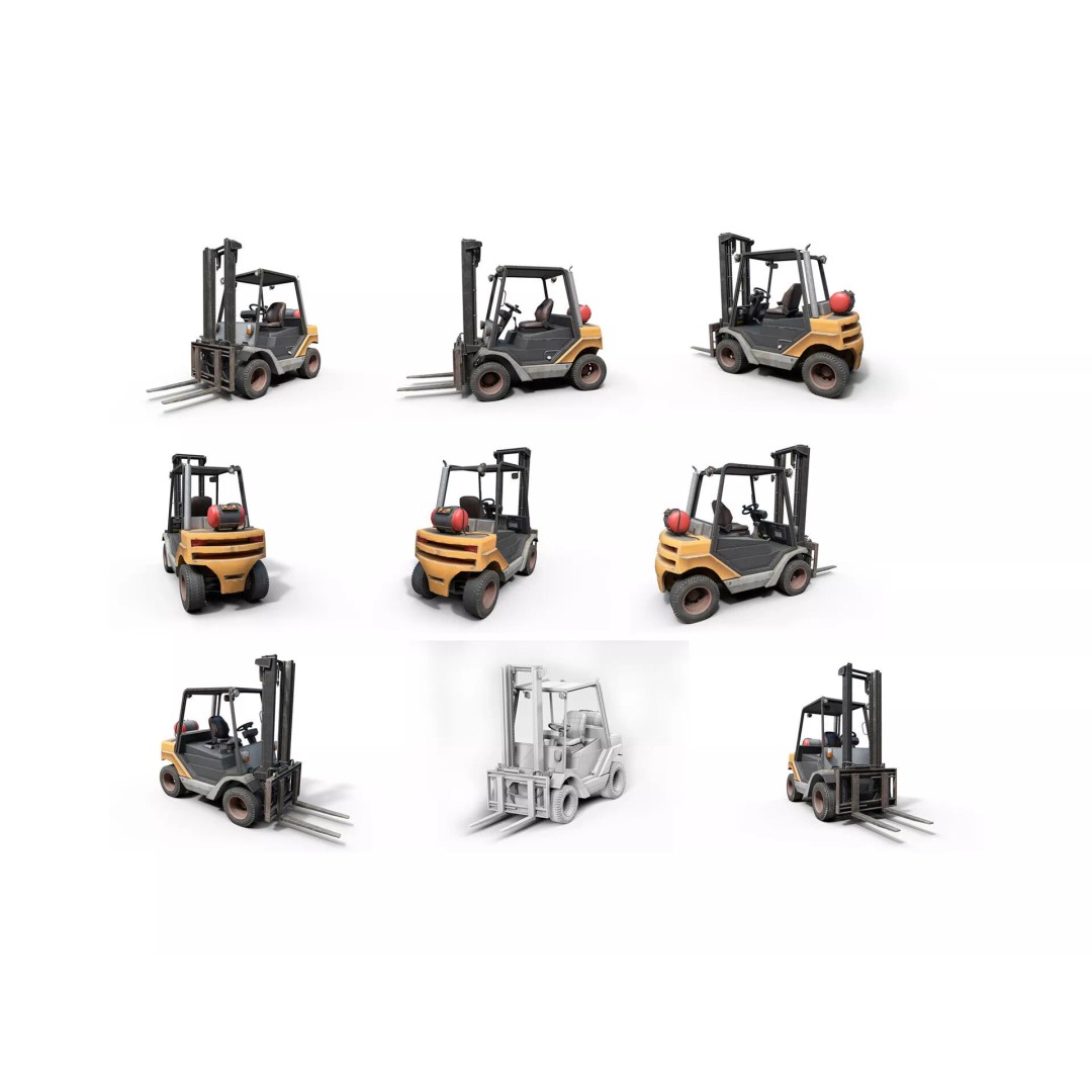 Heavy Industrial Vehicles 3D Model – Low Poly Game Asset, FBX, PBR - View 8