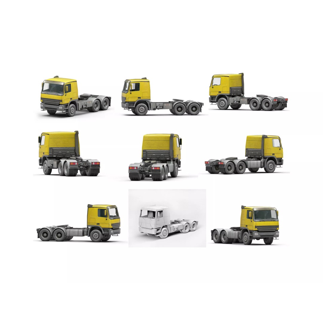 Heavy Industrial Vehicles 3D Model – Low Poly Game Asset, FBX, PBR - View 9