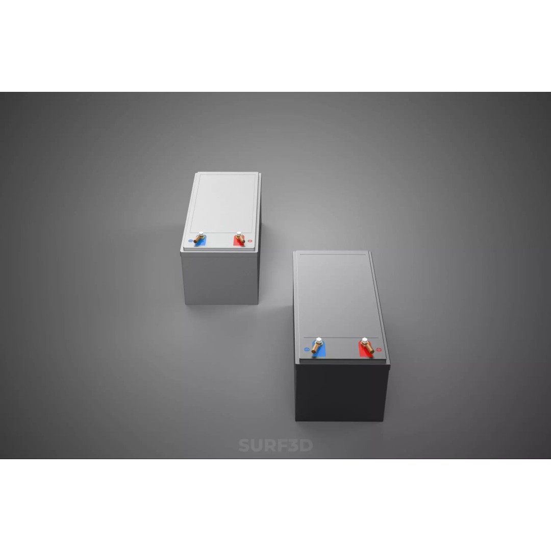 Battery DC Volt Power Supply 3D Model – PBR, Multiple Formats, Game Ready - View 4