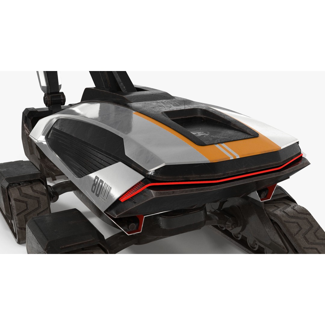 Excavator SciFi Concept 3D Model – Rigged Futuristic Vehicle, FBX - View 16