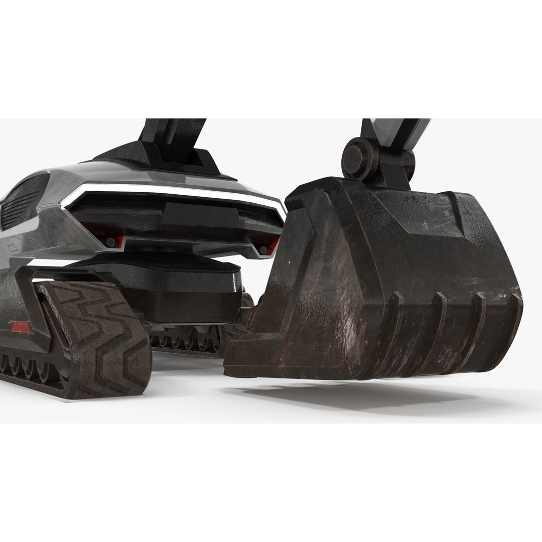 Excavator SciFi Concept 3D Model – Rigged Futuristic Vehicle, FBX - View 18