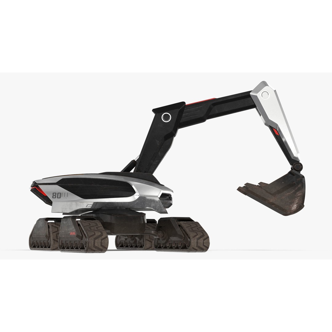 Excavator SciFi Concept 3D Model – Rigged Futuristic Vehicle, FBX - View 21